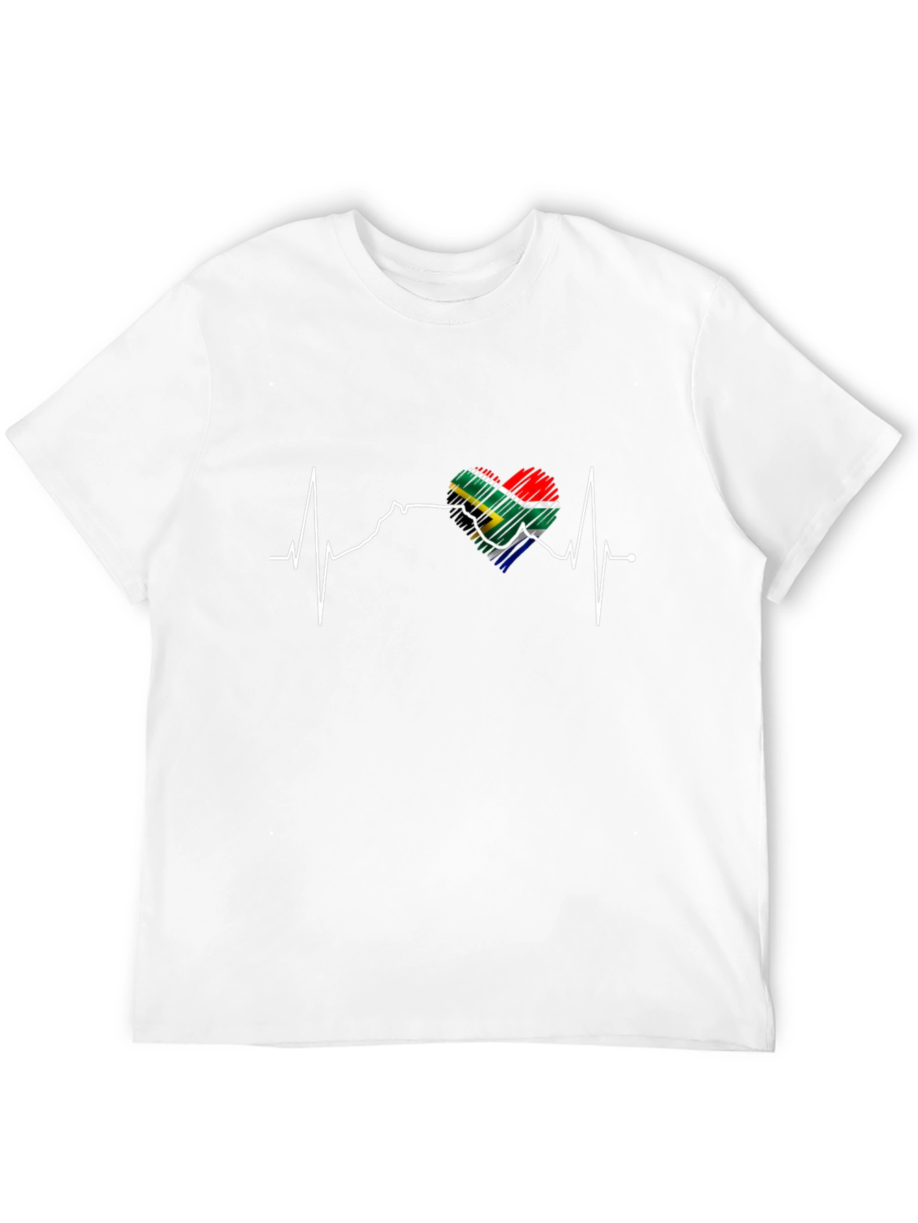South Africa Flag Heartbeat T-Shirt