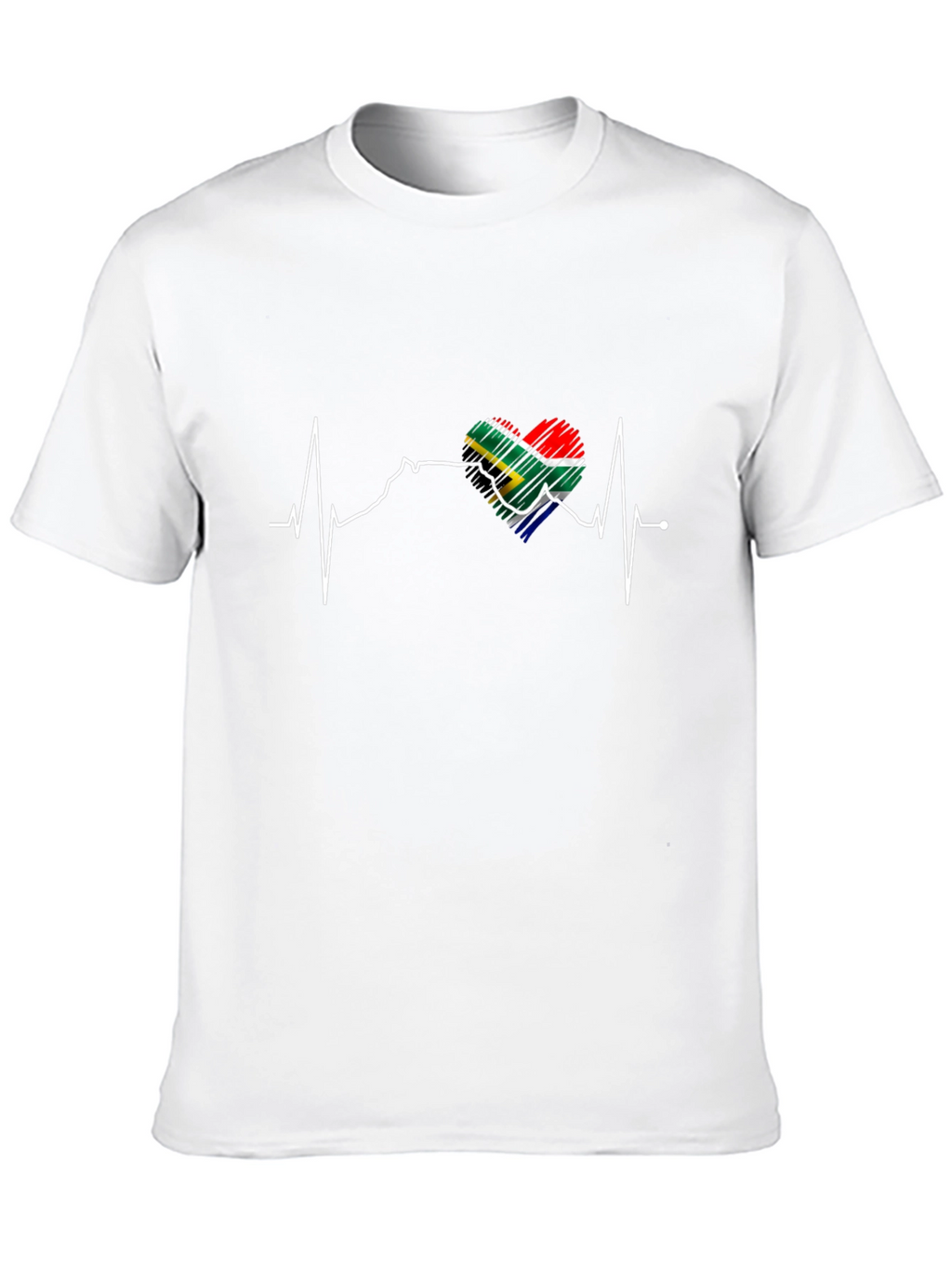 South Africa Flag Heartbeat T-Shirt