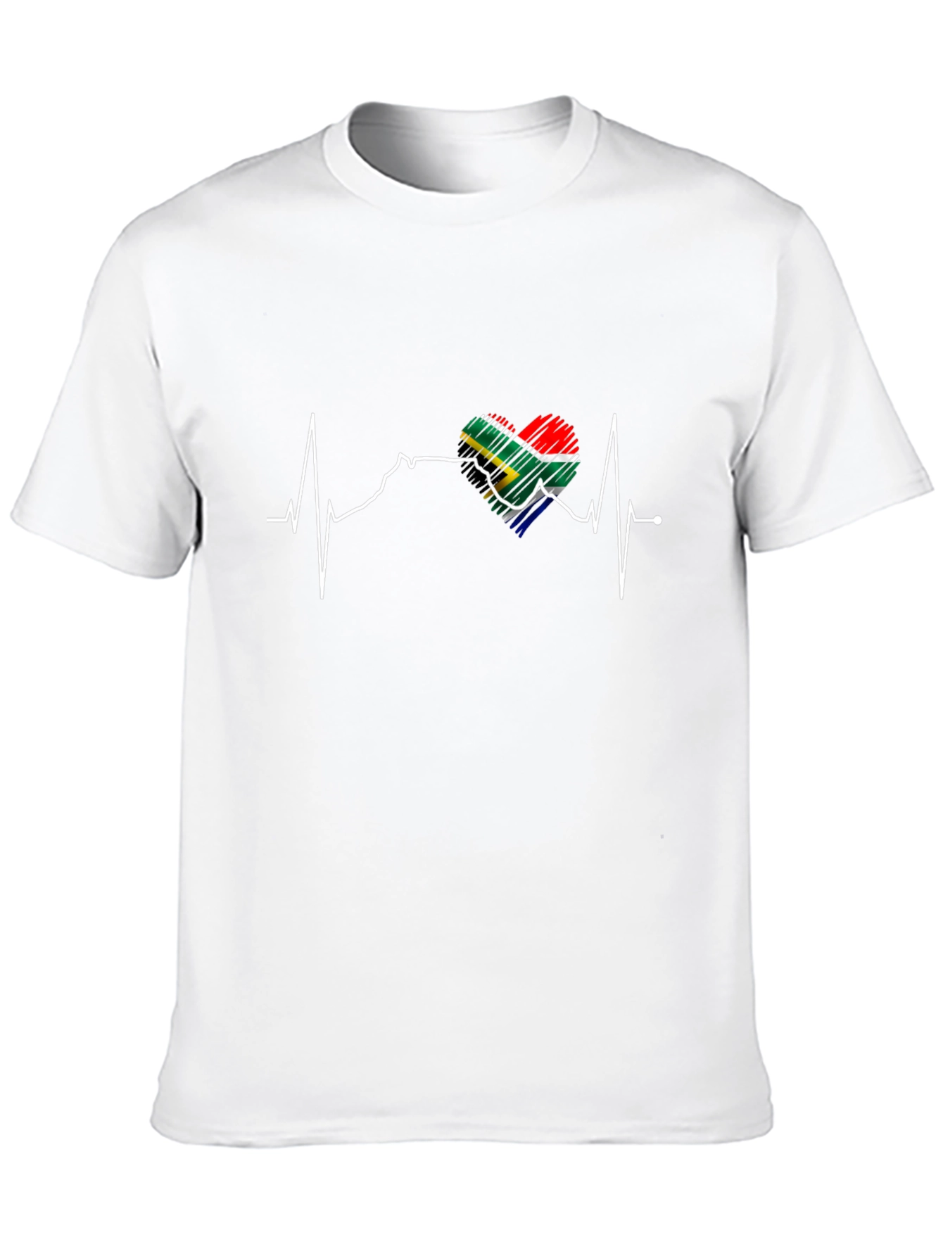 South Africa Flag Heartbeat T-Shirt