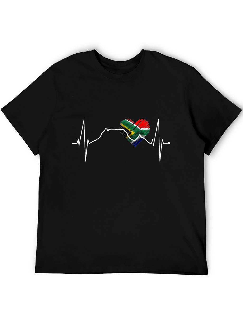South Africa Flag Heartbeat T-Shirt