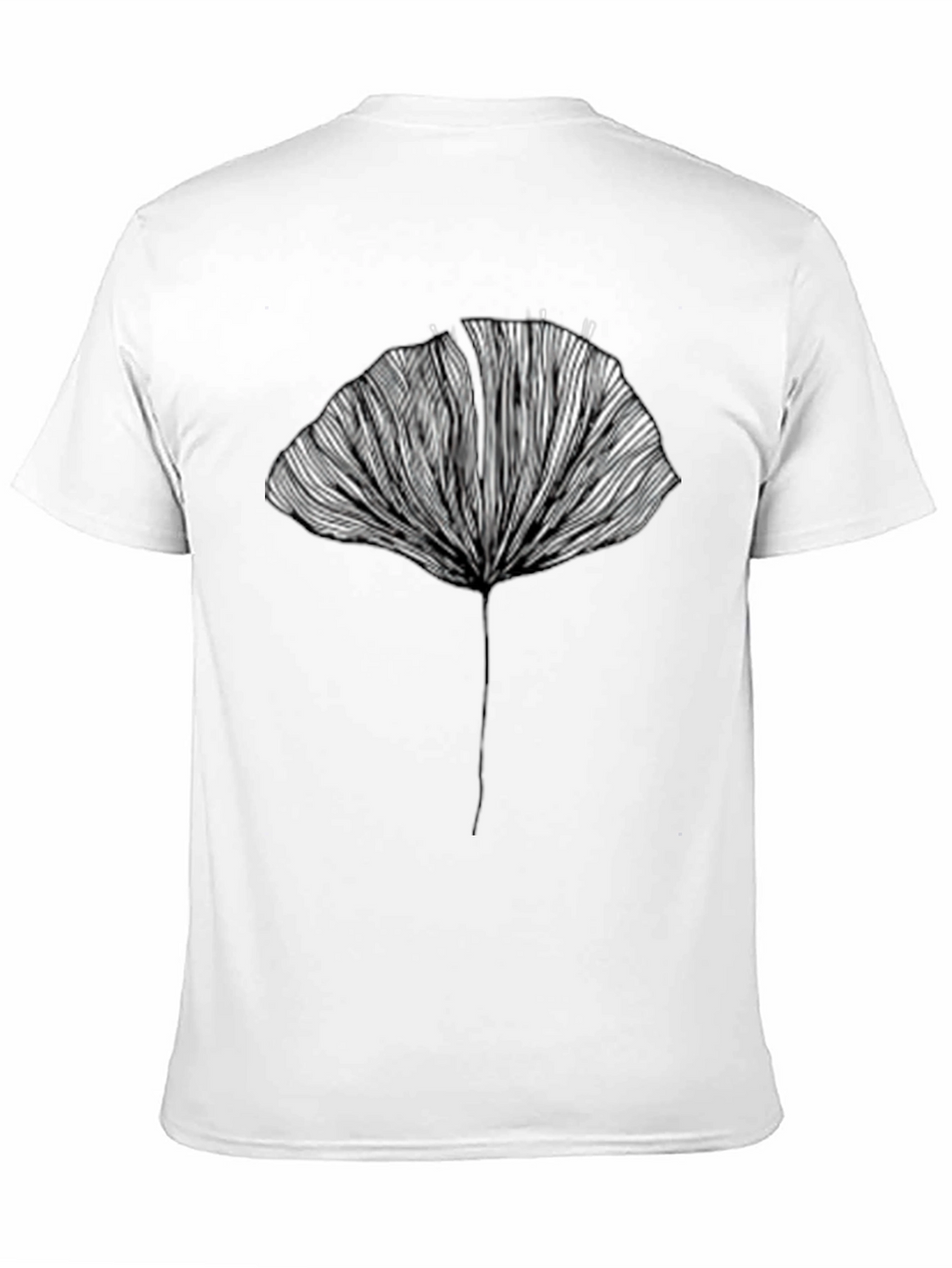 Abstract Ginkgo Leaf Graphic Tee - Unisex Black T-Shirt