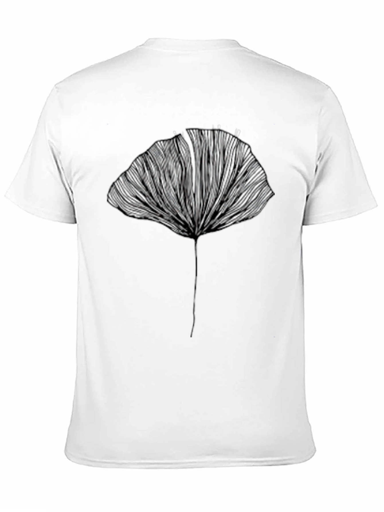 Abstract Ginkgo Leaf Graphic Tee - Unisex Black T-Shirt