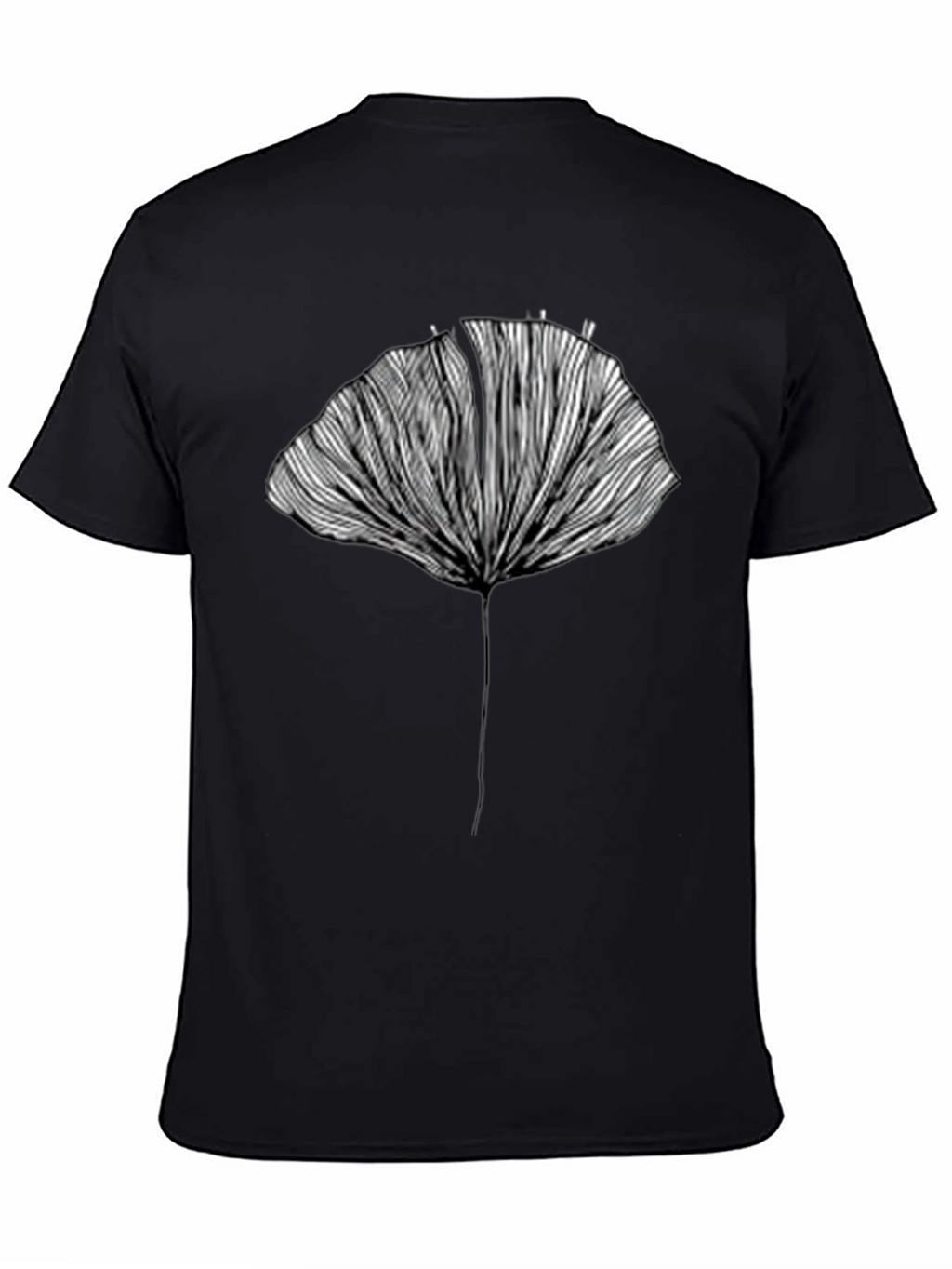 Abstract Ginkgo Leaf Graphic Tee - Unisex Black T-Shirt