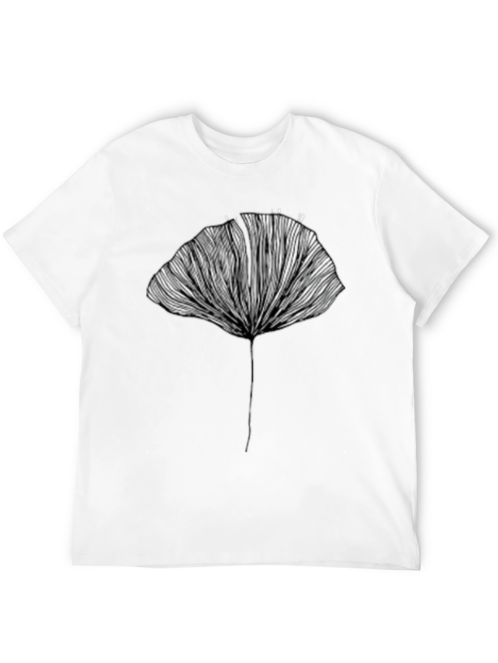 Abstract Ginkgo Leaf Graphic Tee - Unisex Black T-Shirt