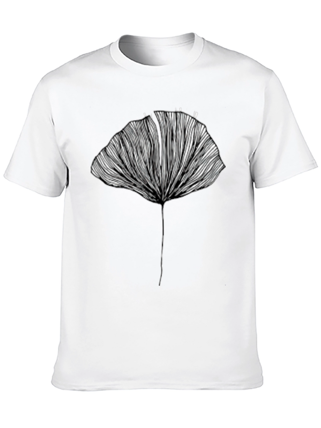 Abstract Ginkgo Leaf Graphic Tee - Unisex Black T-Shirt