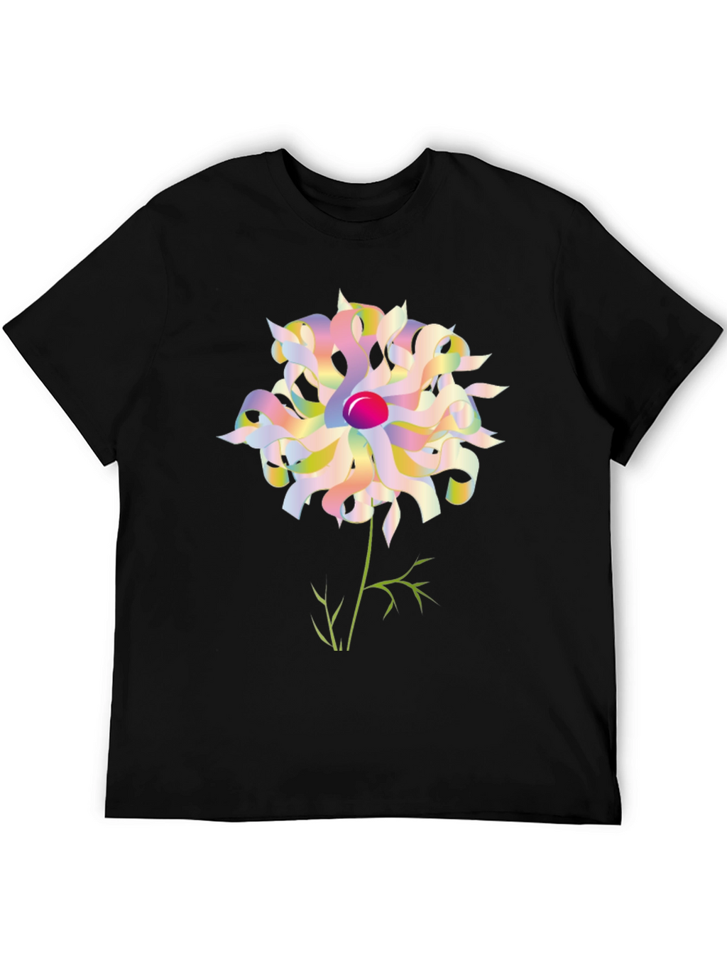 Abstract Floral Graphic Tee - Black Unisex Shirt
