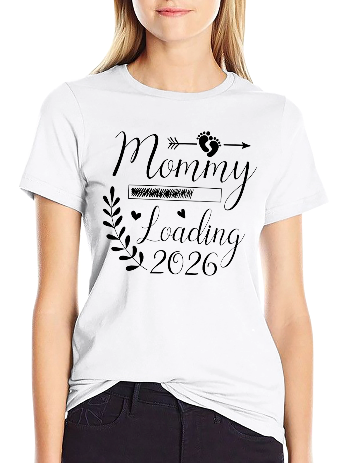 Mommy Loading 2026 Black Graphic T-Shirt