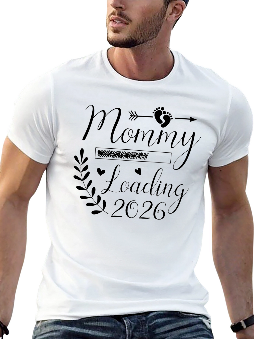 Mommy Loading 2026 Black Graphic T-Shirt