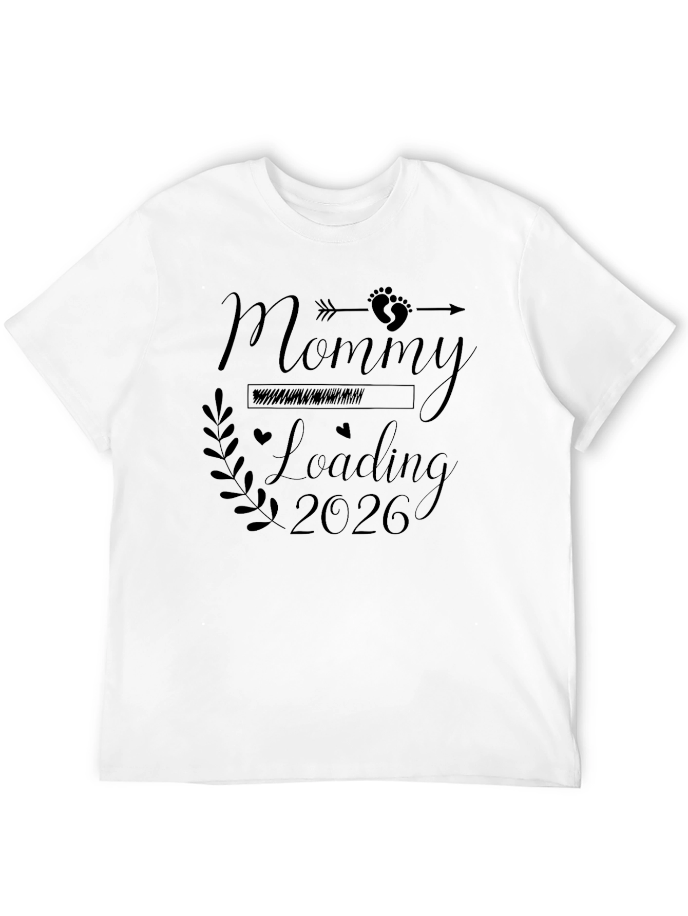 Mommy Loading 2026 Black Graphic T-Shirt