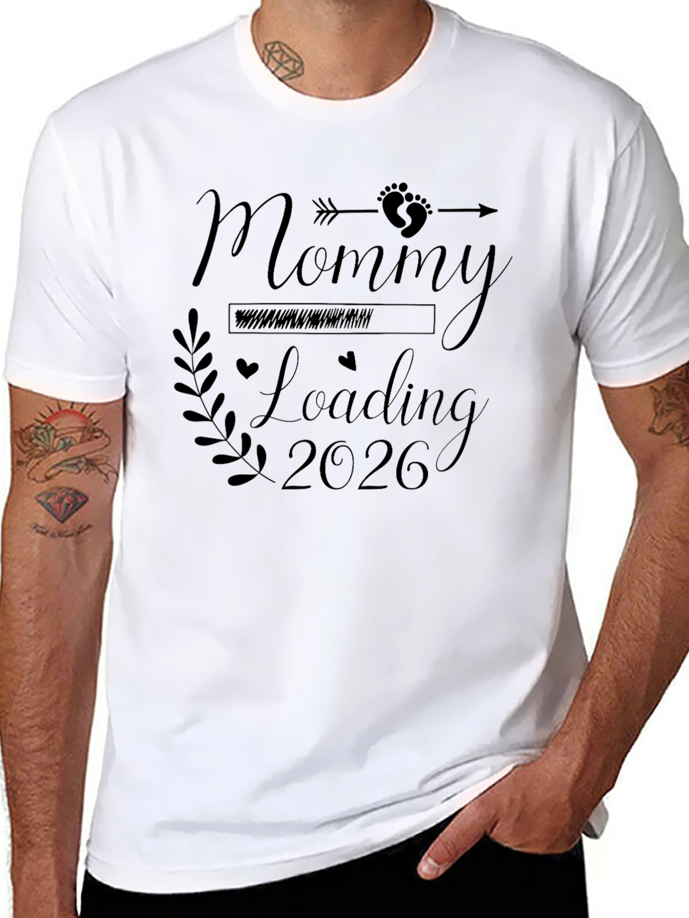 Mommy Loading 2026 Black Graphic T-Shirt
