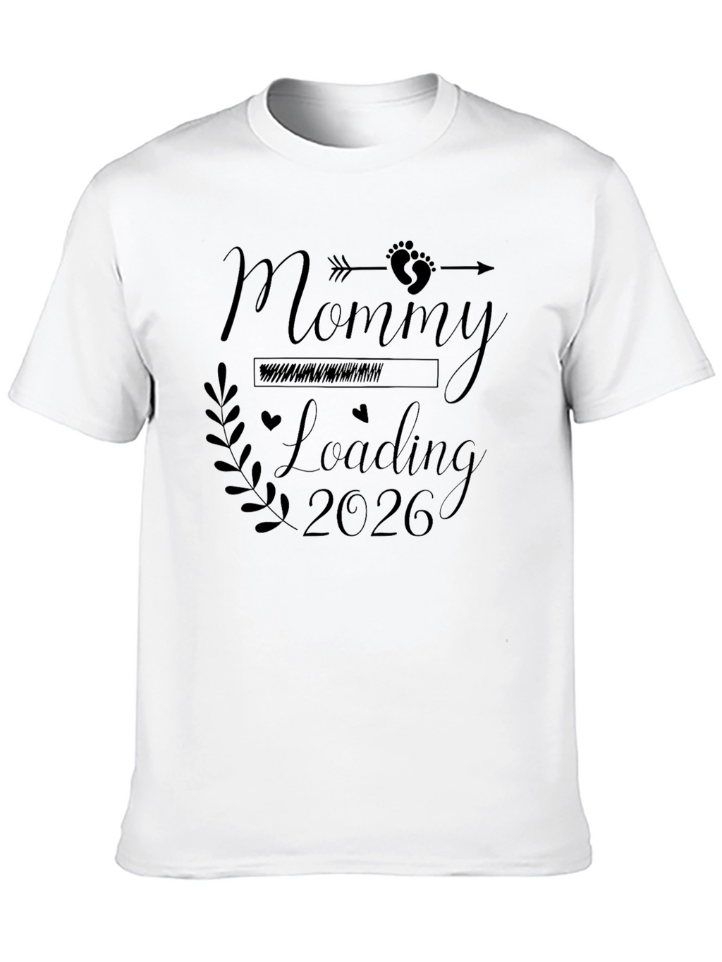 Mommy Loading 2026 Black Graphic T-Shirt