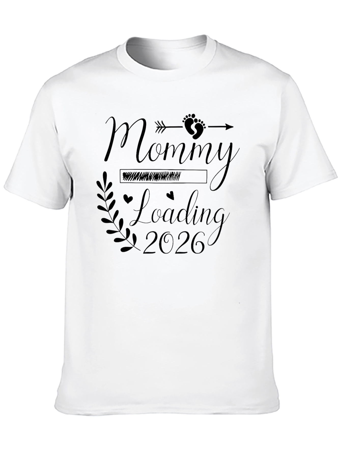 Mommy Loading 2026 Black Graphic T-Shirt