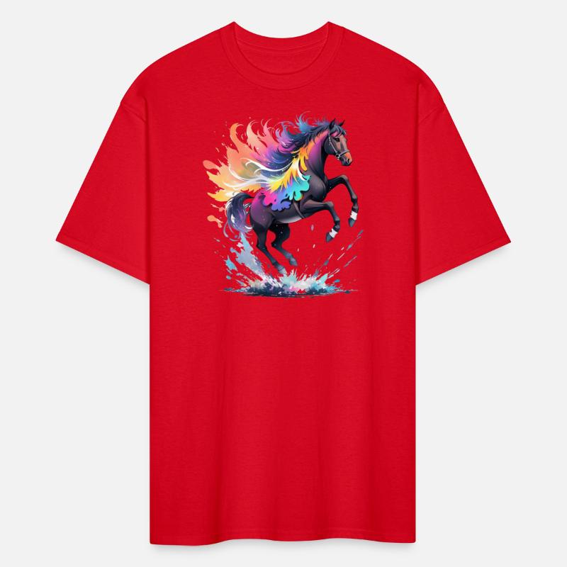 A colorful splashing horse