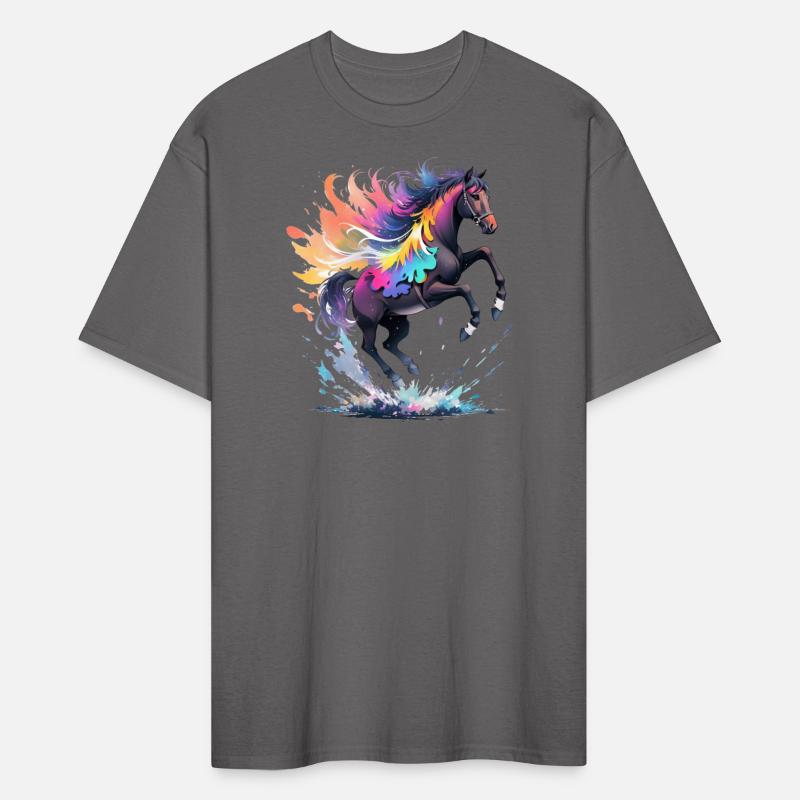 A colorful splashing horse