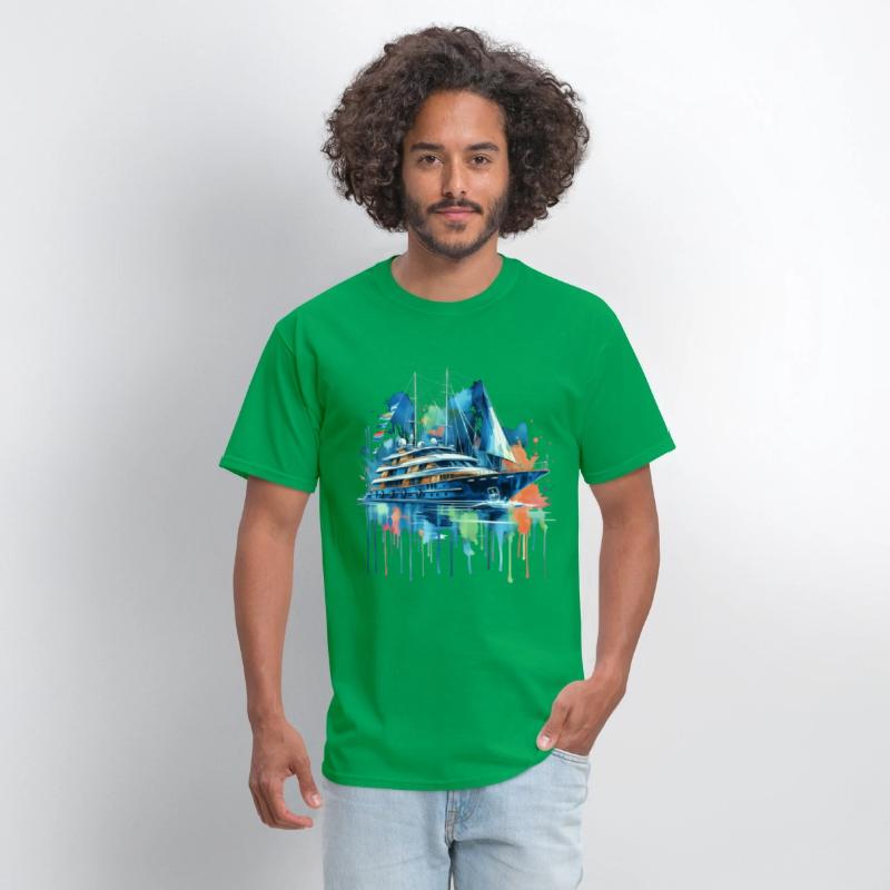 A Yacht Painted In Watercolor