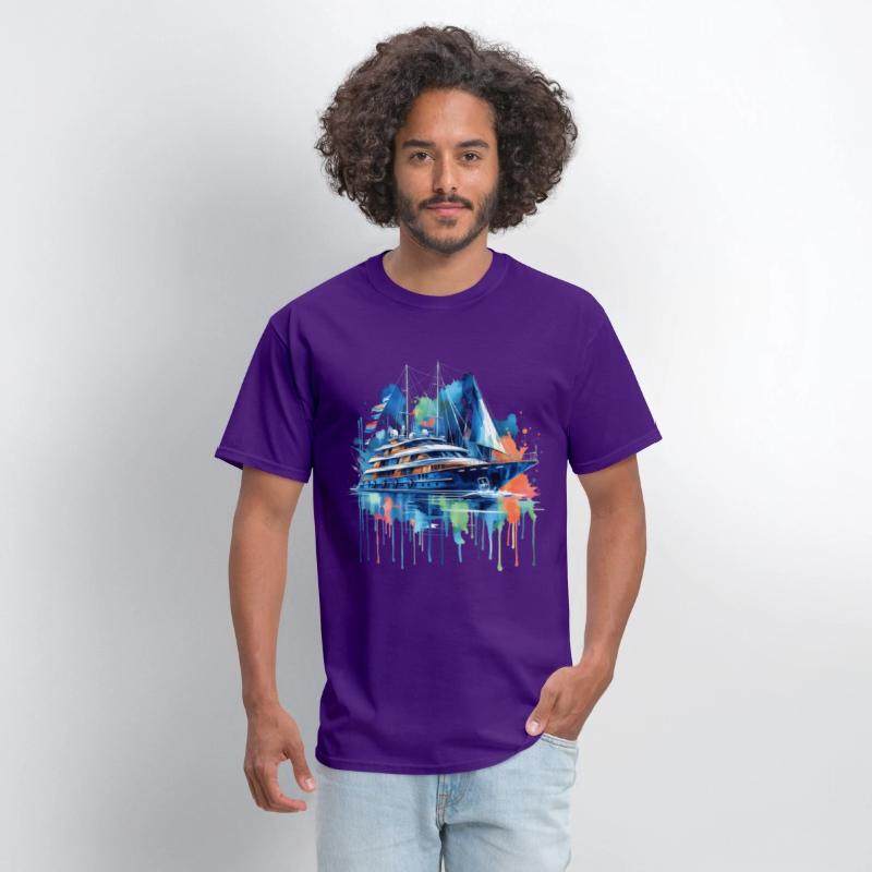 A Yacht Painted In Watercolor