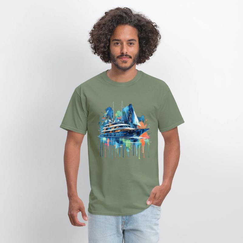 A Yacht Painted In Watercolor