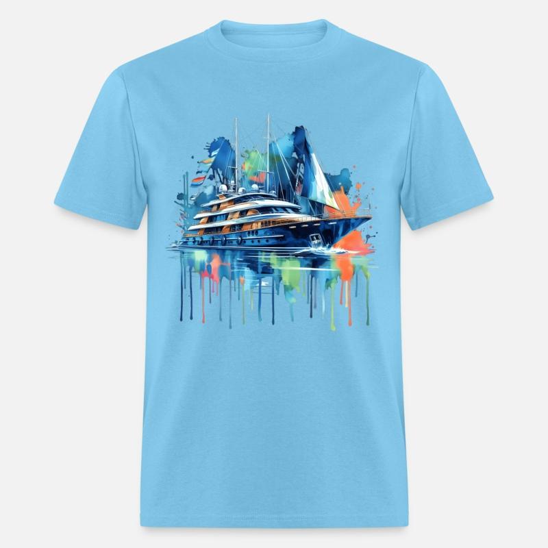 A Yacht Painted In Watercolor