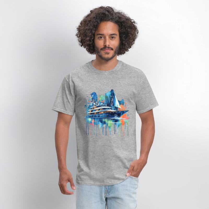 A Yacht Painted In Watercolor