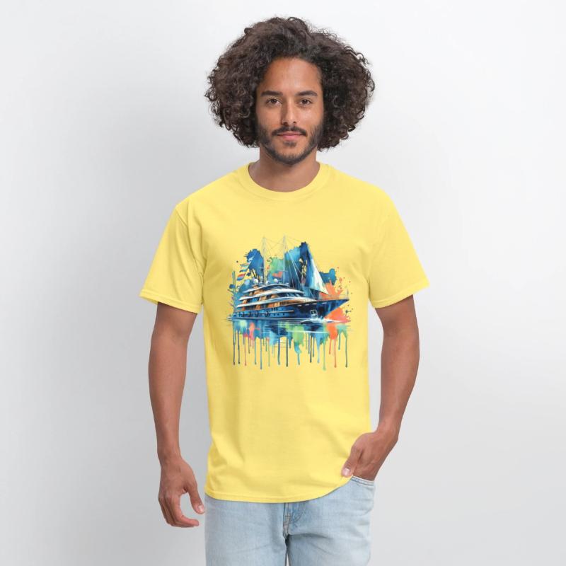 A Yacht Painted In Watercolor