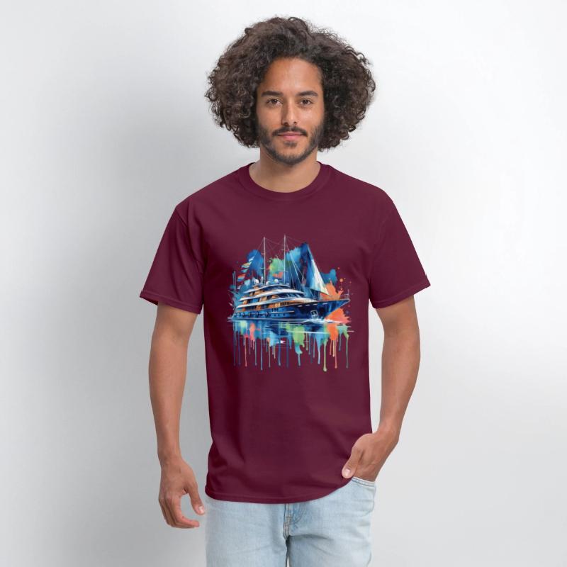 A Yacht Painted In Watercolor