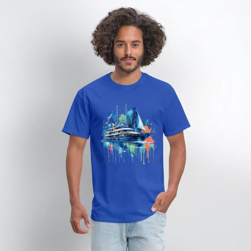 A Yacht Painted In Watercolor