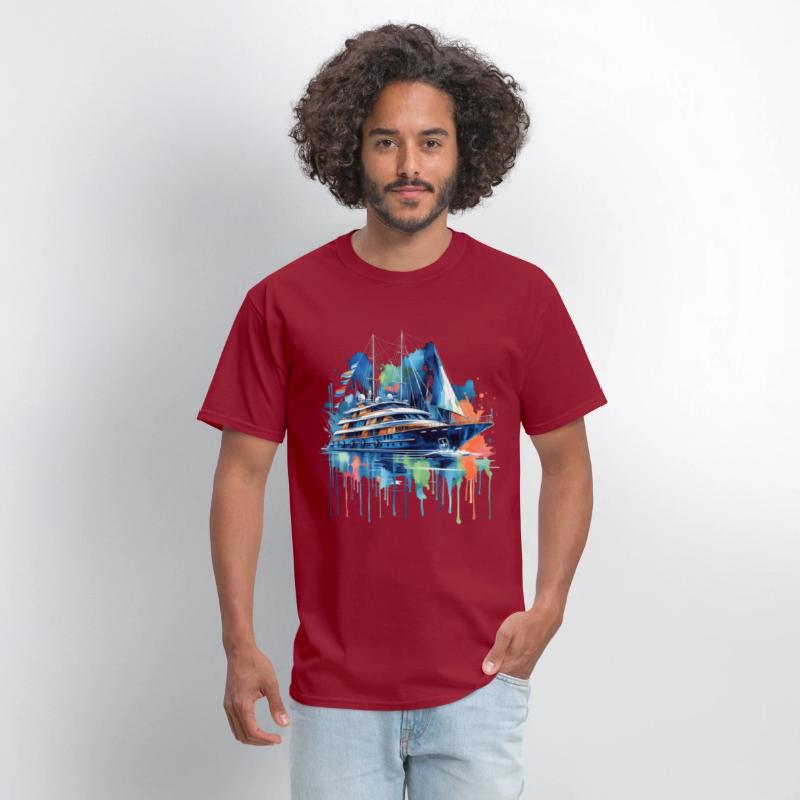 A Yacht Painted In Watercolor