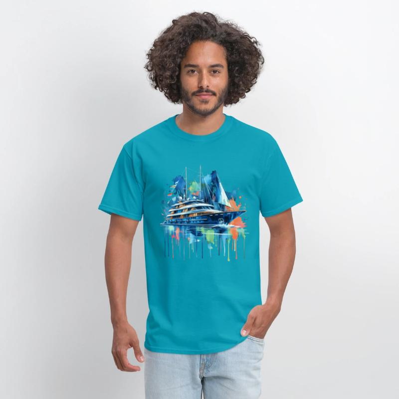 A Yacht Painted In Watercolor