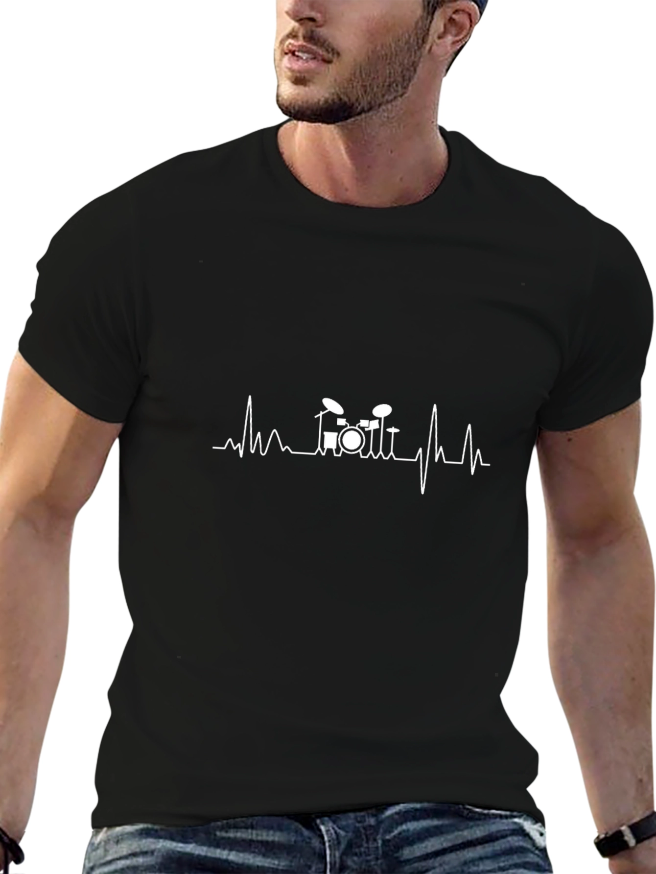Drumbeat Heartbeat T-Shirt - Music Lover Tee