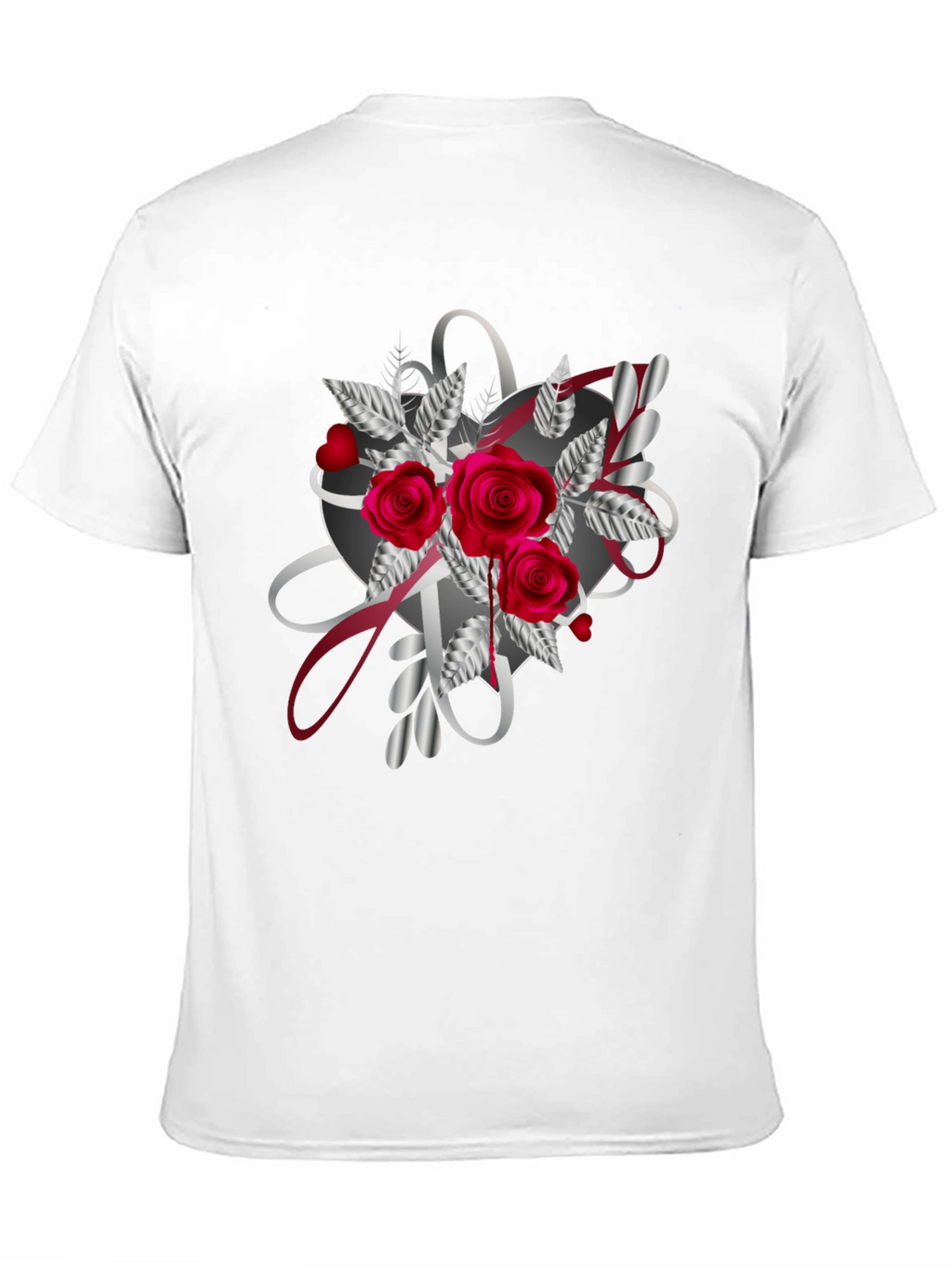Romantic Rose Heart Graphic T-Shirt