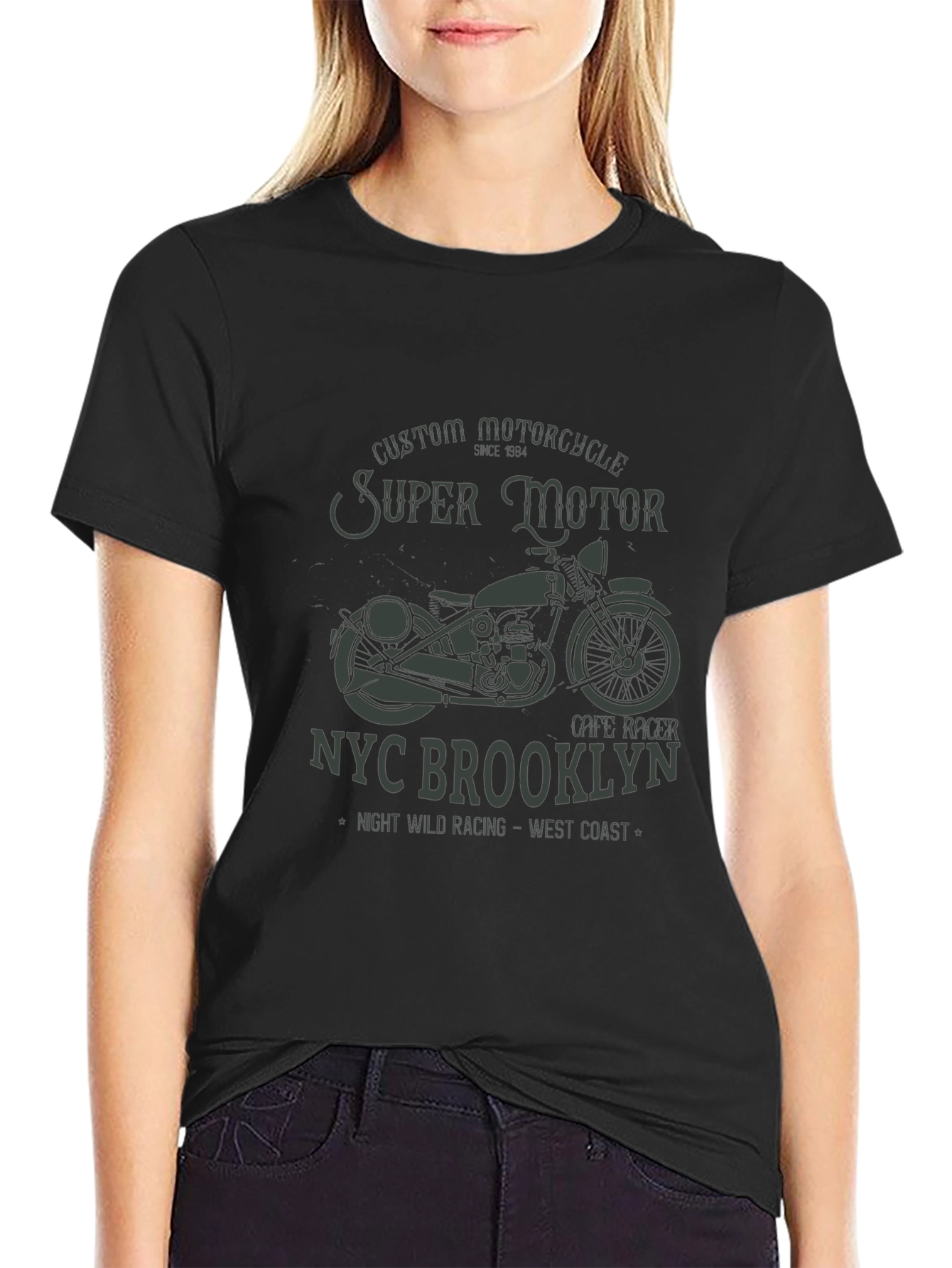 Super Motor NYC Brooklyn T-Shirt - Vintage Motorcycle Design