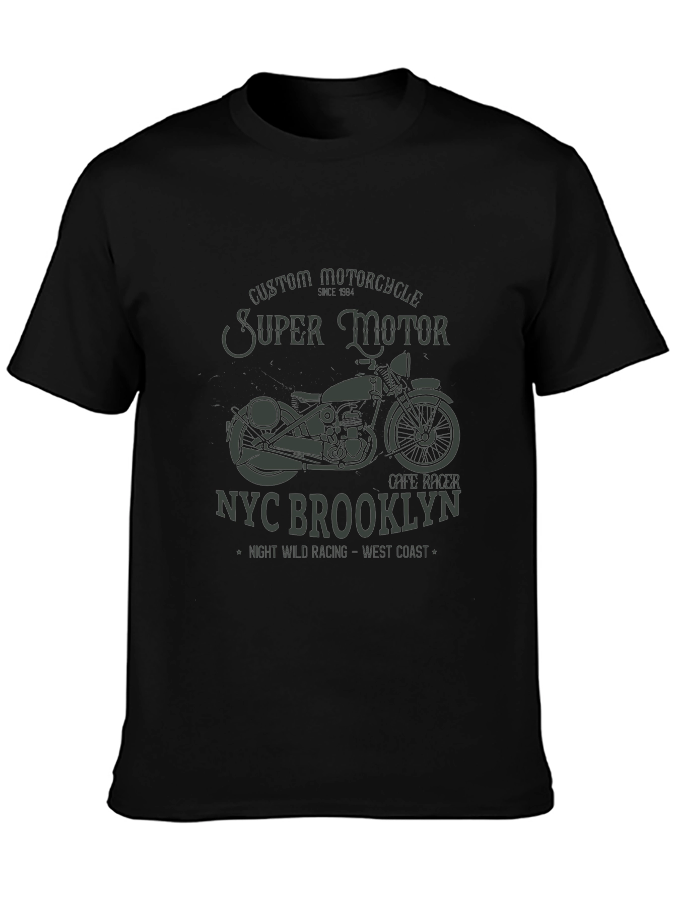Super Motor NYC Brooklyn T-Shirt - Vintage Motorcycle Design