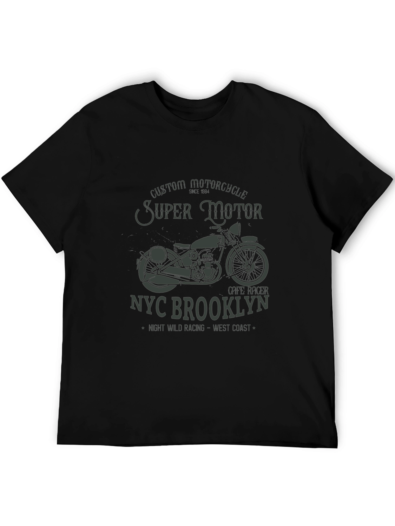 Super Motor NYC Brooklyn T-Shirt - Vintage Motorcycle Design