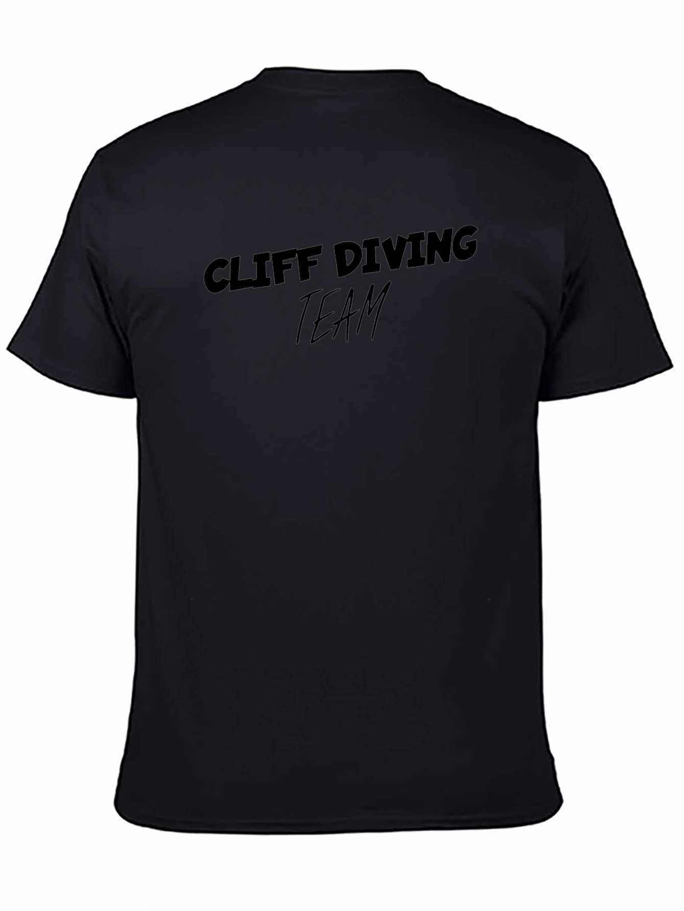 Cliff Diving Team Black Cotton T-Shirt