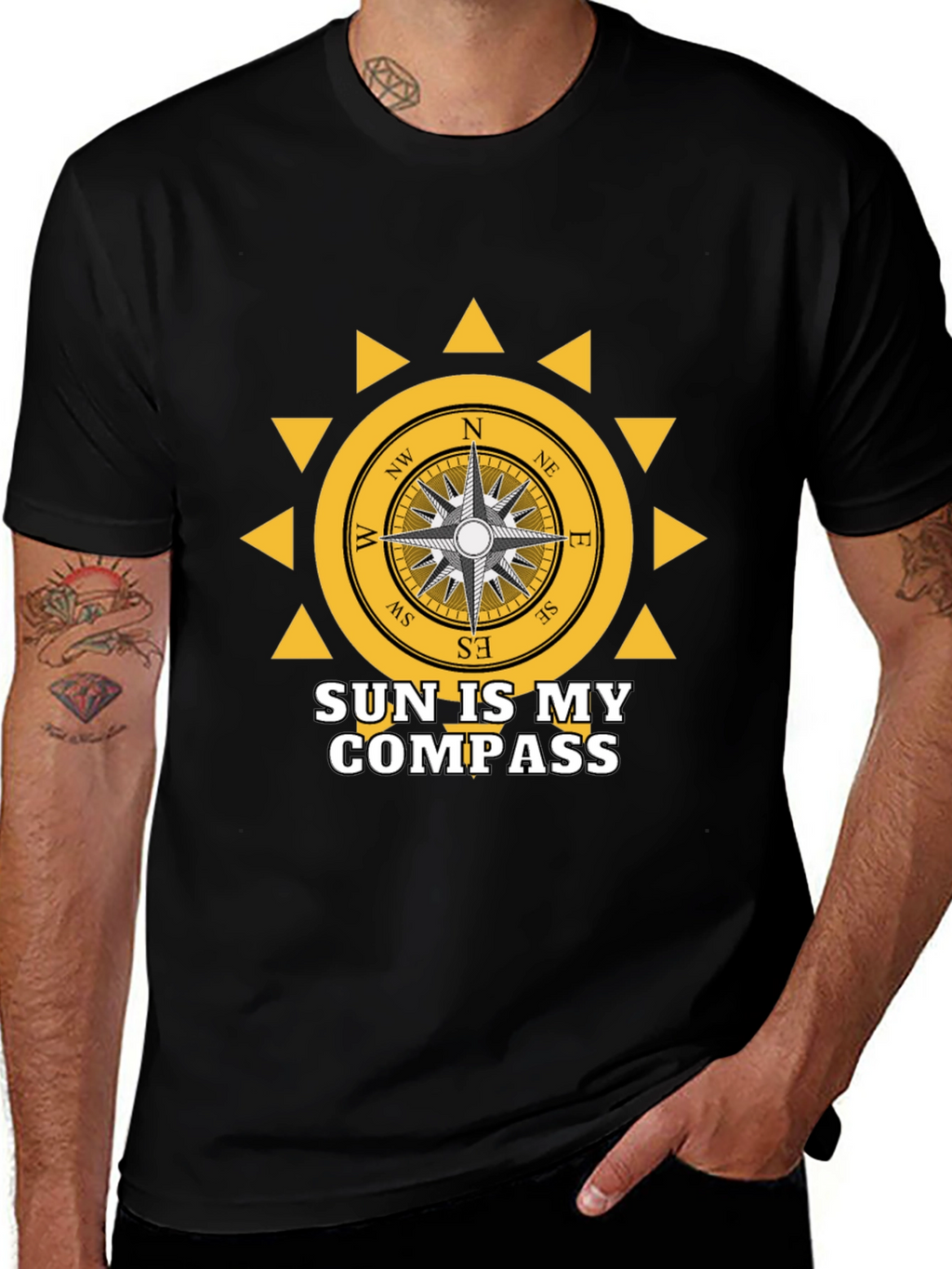 Sun Compass Graphic Tee - Adventure Awaits!