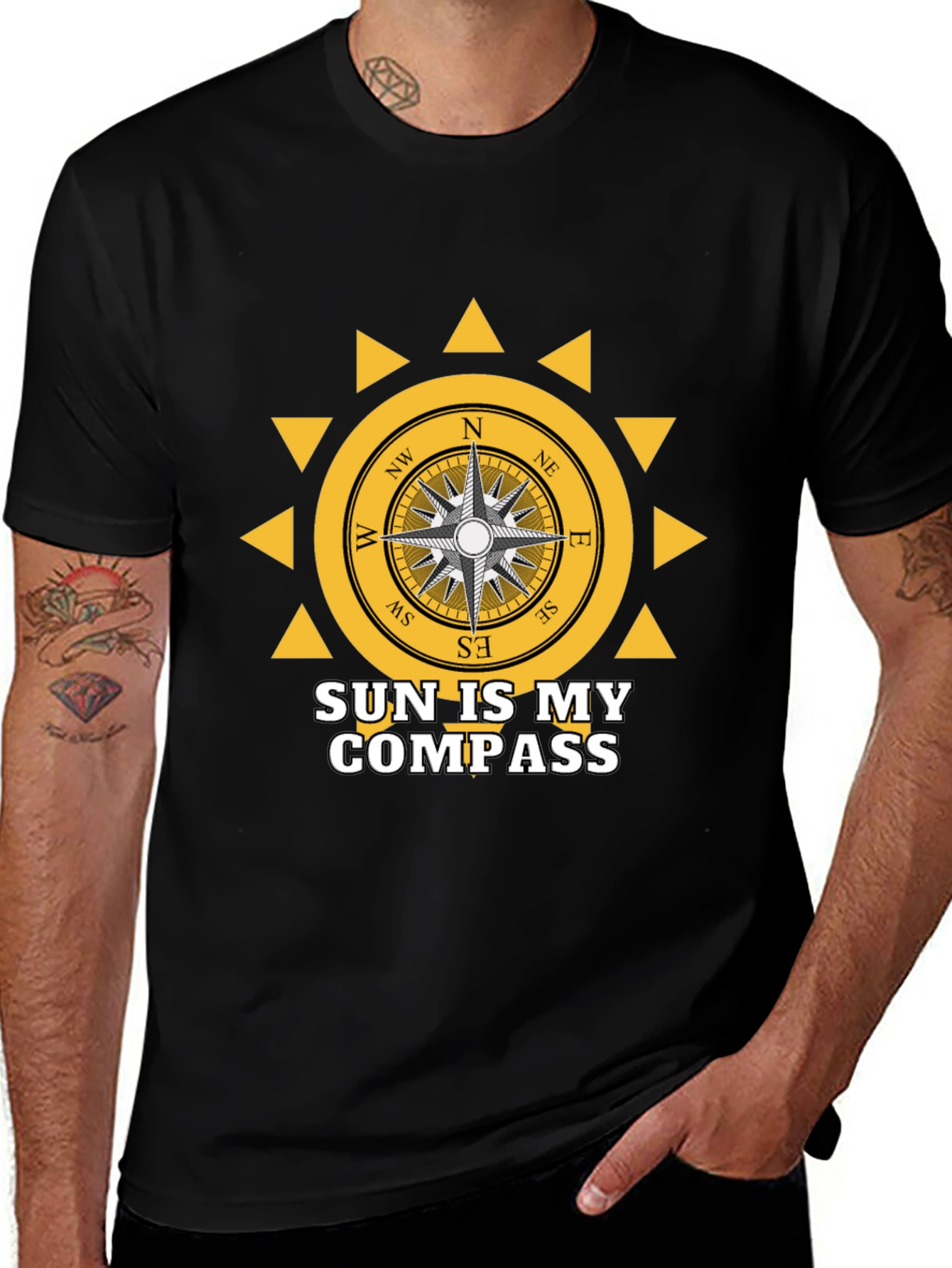 Sun Compass Graphic Tee - Adventure Awaits!