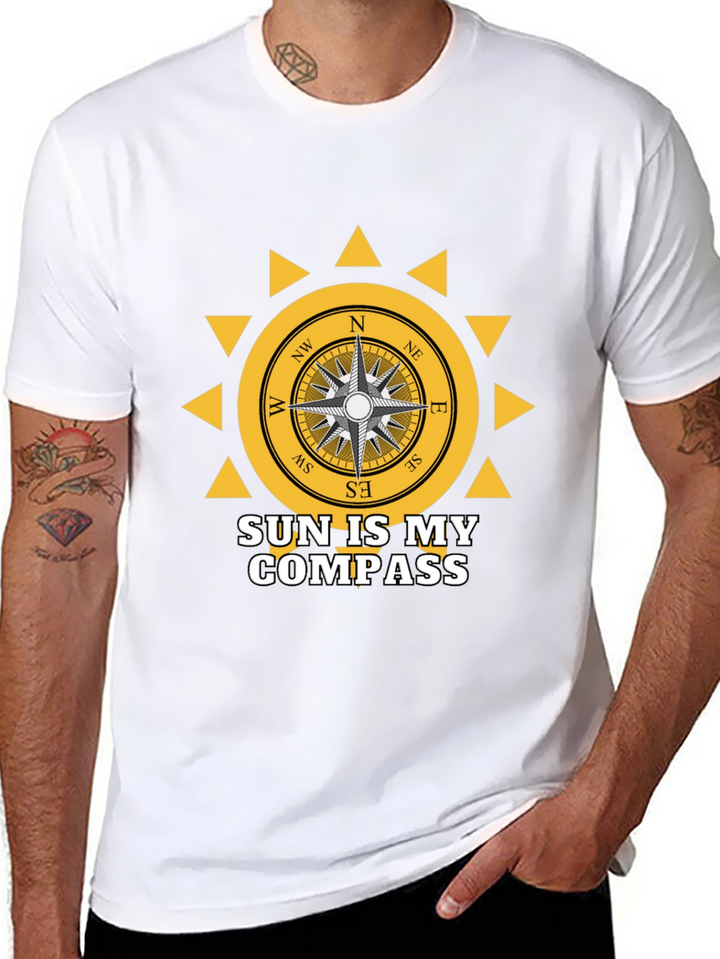 Sun Compass Graphic Tee - Adventure Awaits!