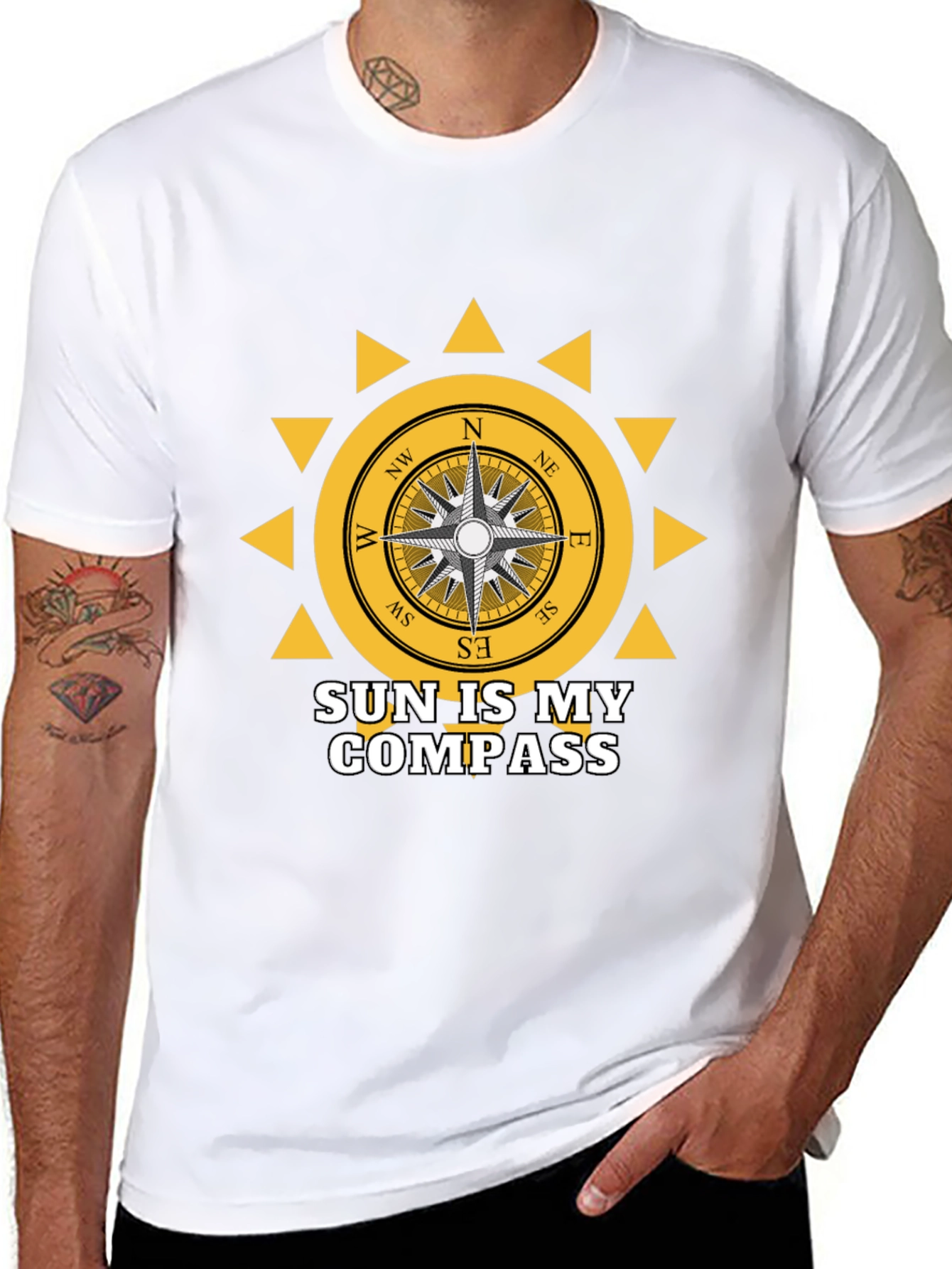 Sun Compass Graphic Tee - Adventure Awaits!