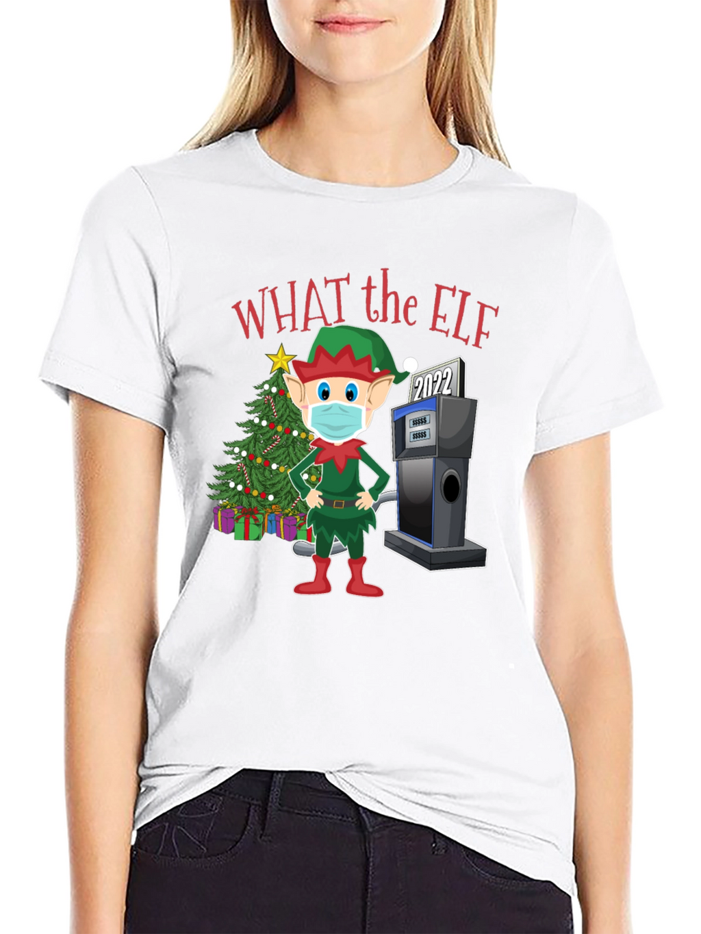 Funny Christmas Elf Gas Pump T-Shirt