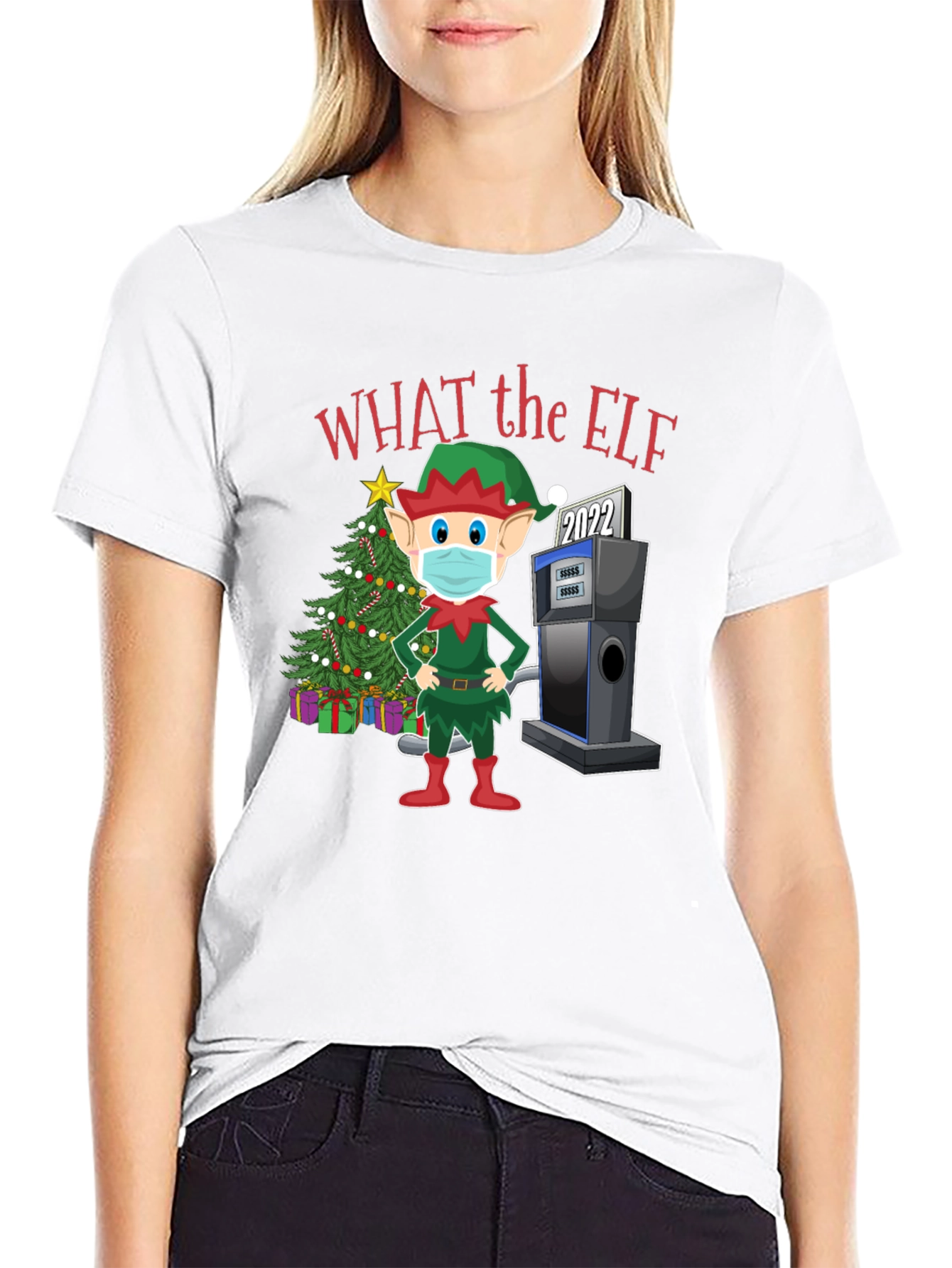 Funny Christmas Elf Gas Pump T-Shirt