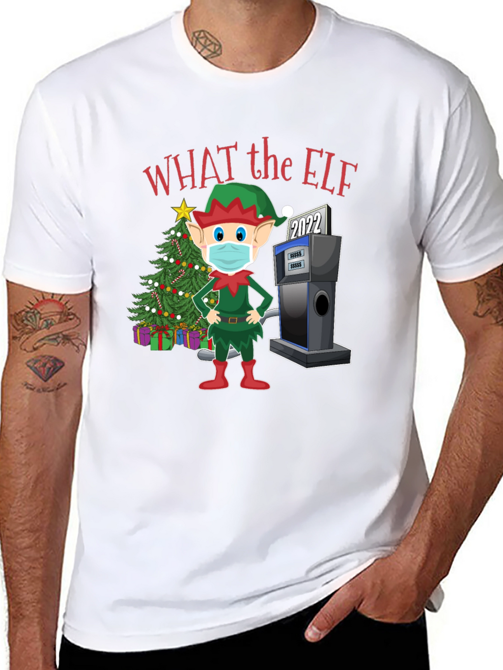 Funny Christmas Elf Gas Pump T-Shirt