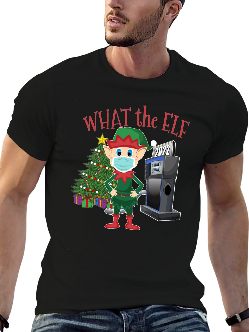 Funny Christmas Elf Gas Pump T-Shirt
