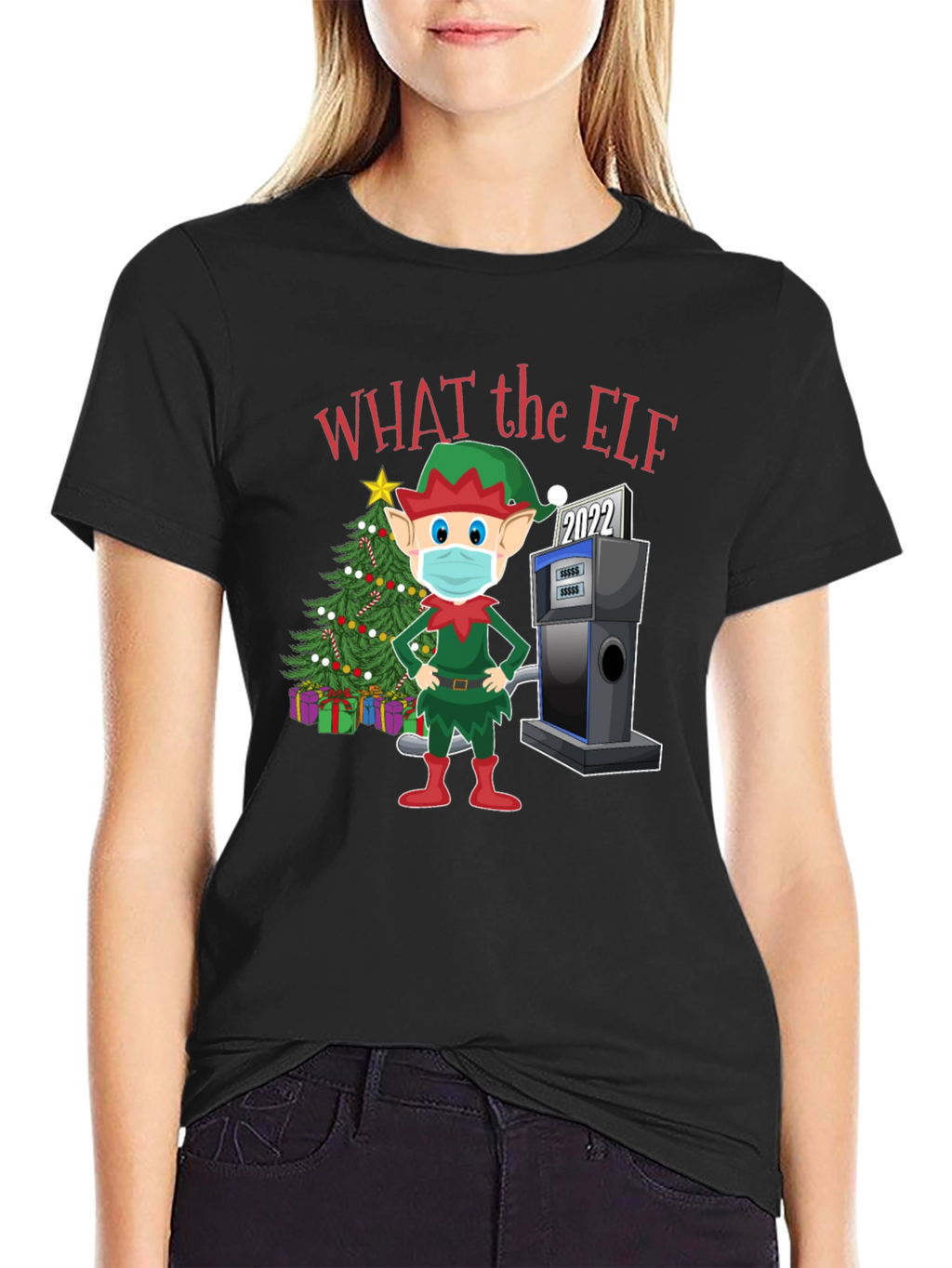 Funny Christmas Elf Gas Pump T-Shirt