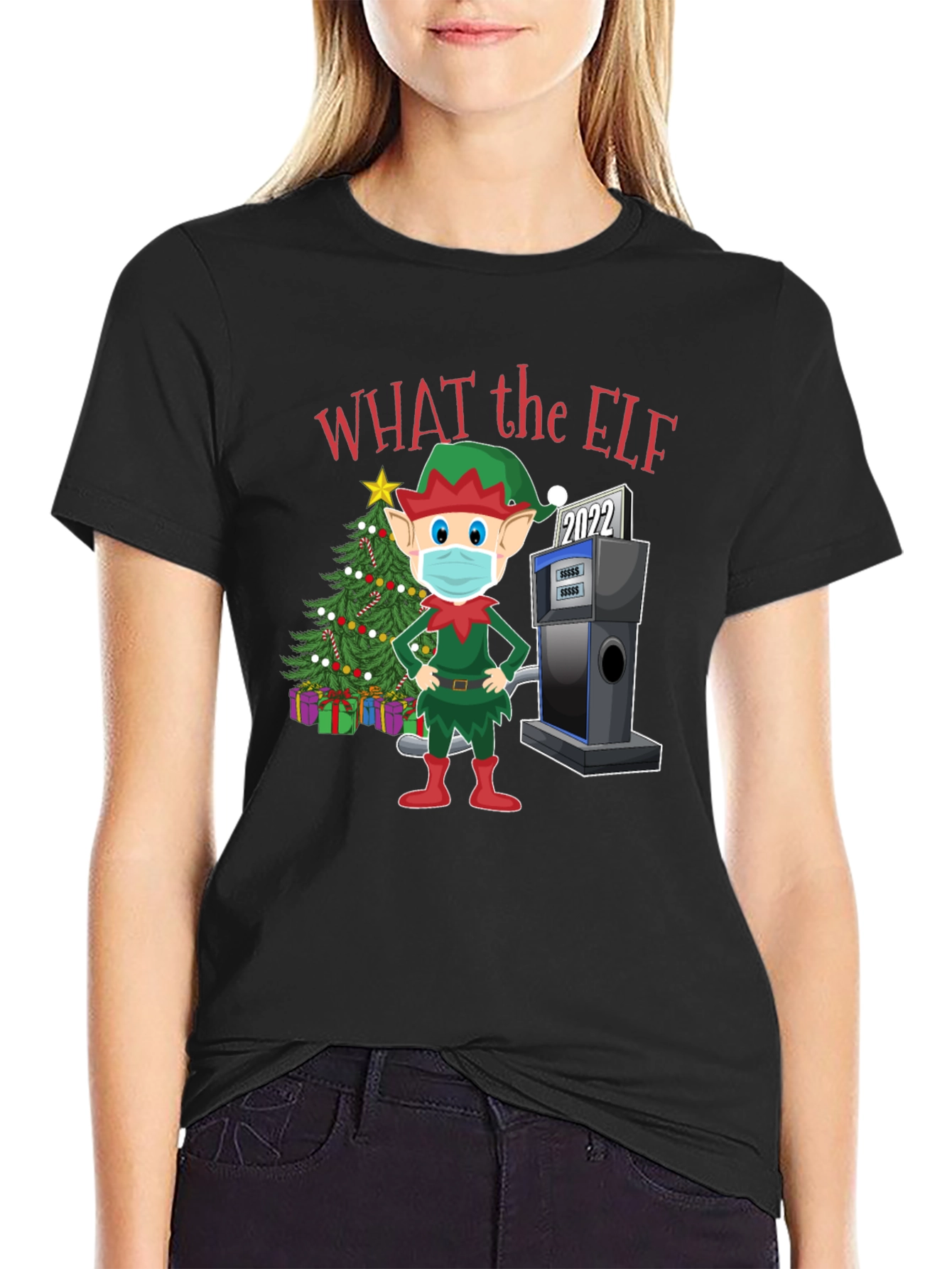 Funny Christmas Elf Gas Pump T-Shirt
