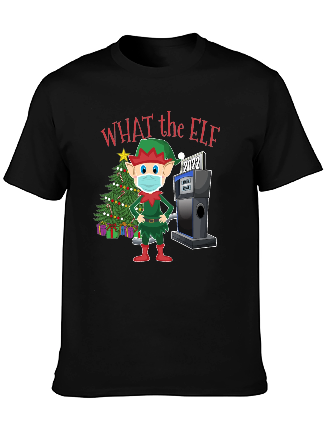Funny Christmas Elf Gas Pump T-Shirt