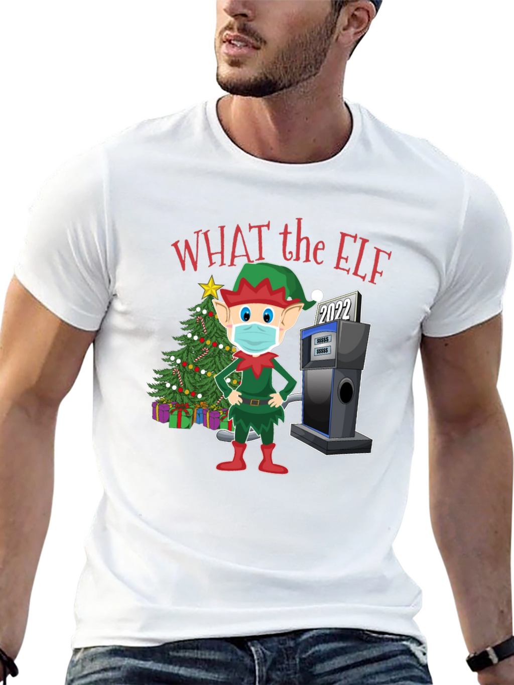 Funny Christmas Elf Gas Pump T-Shirt