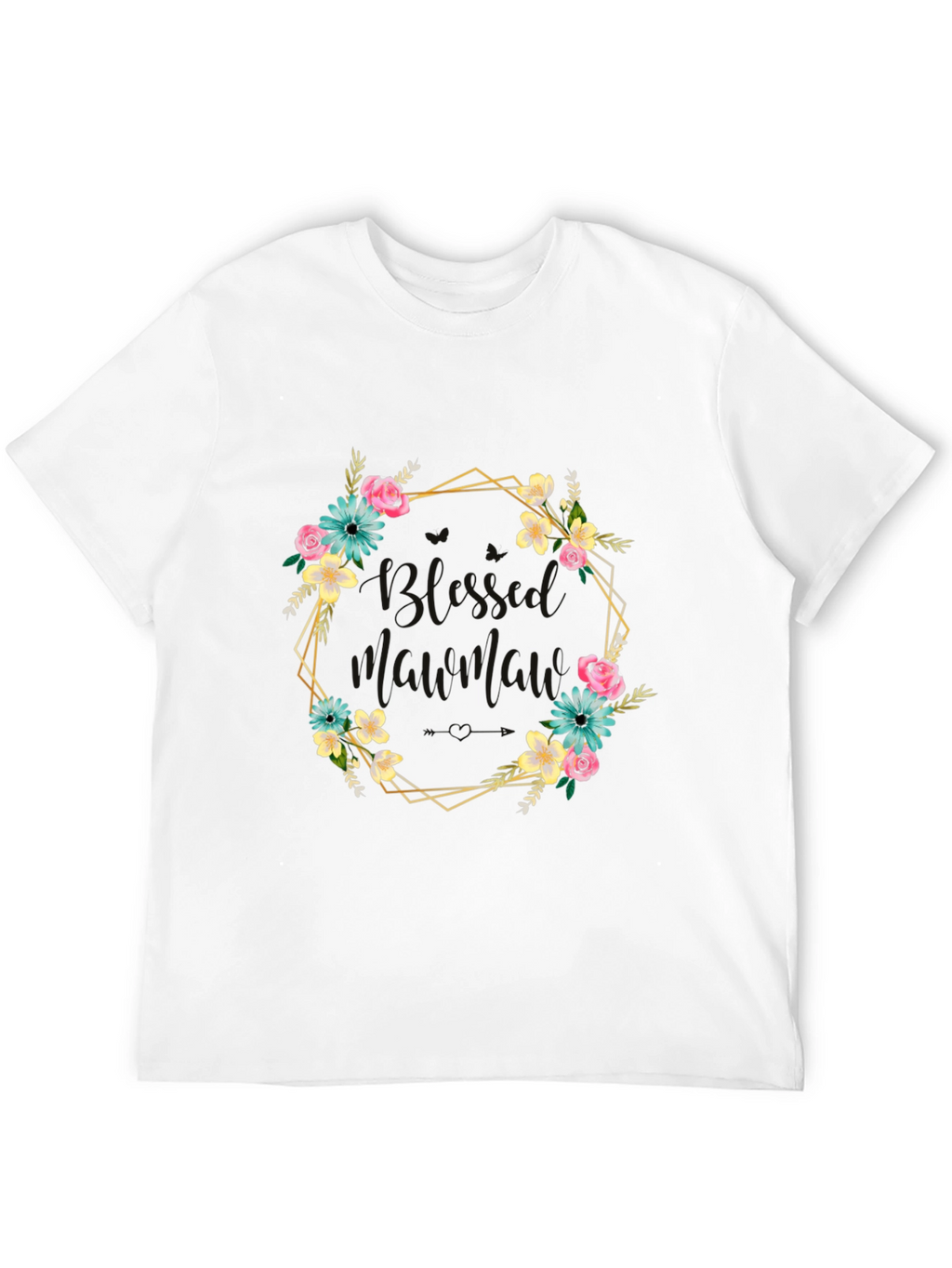 Floral Wreath Graphic T-Shirt - Black