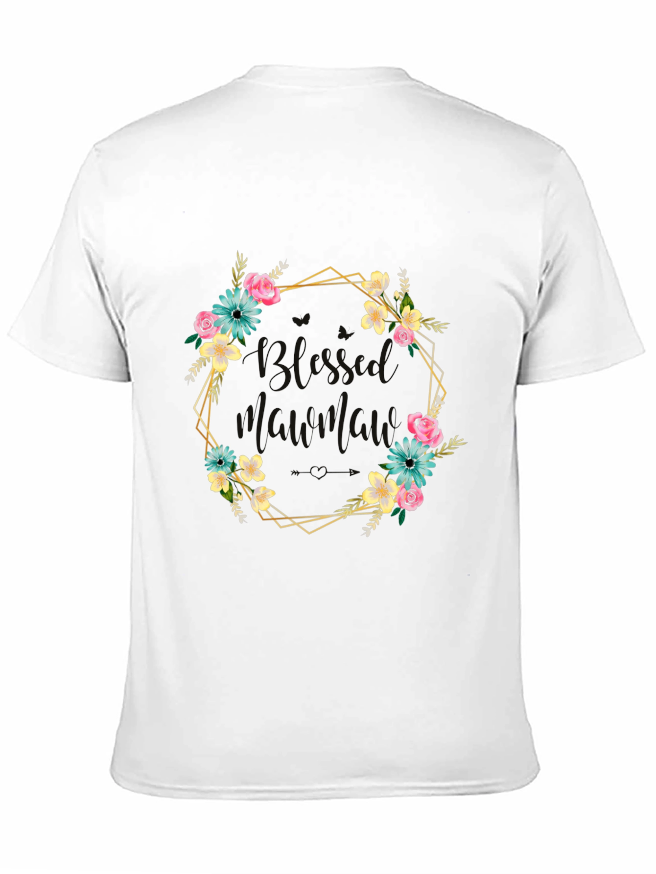 Floral Wreath Graphic T-Shirt - Black