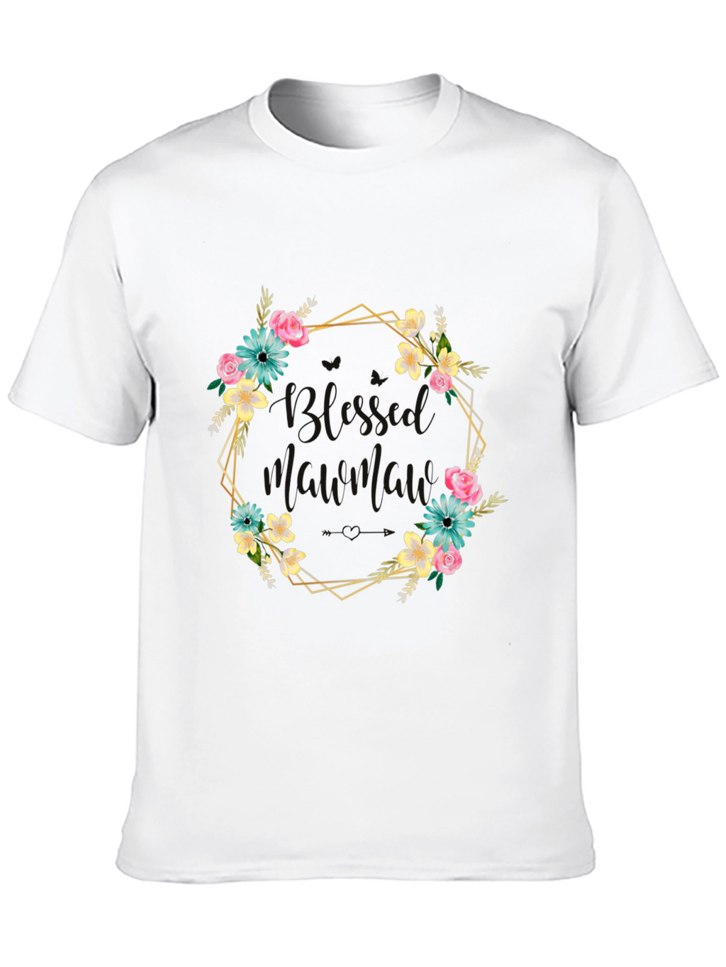 Floral Wreath Graphic T-Shirt - Black
