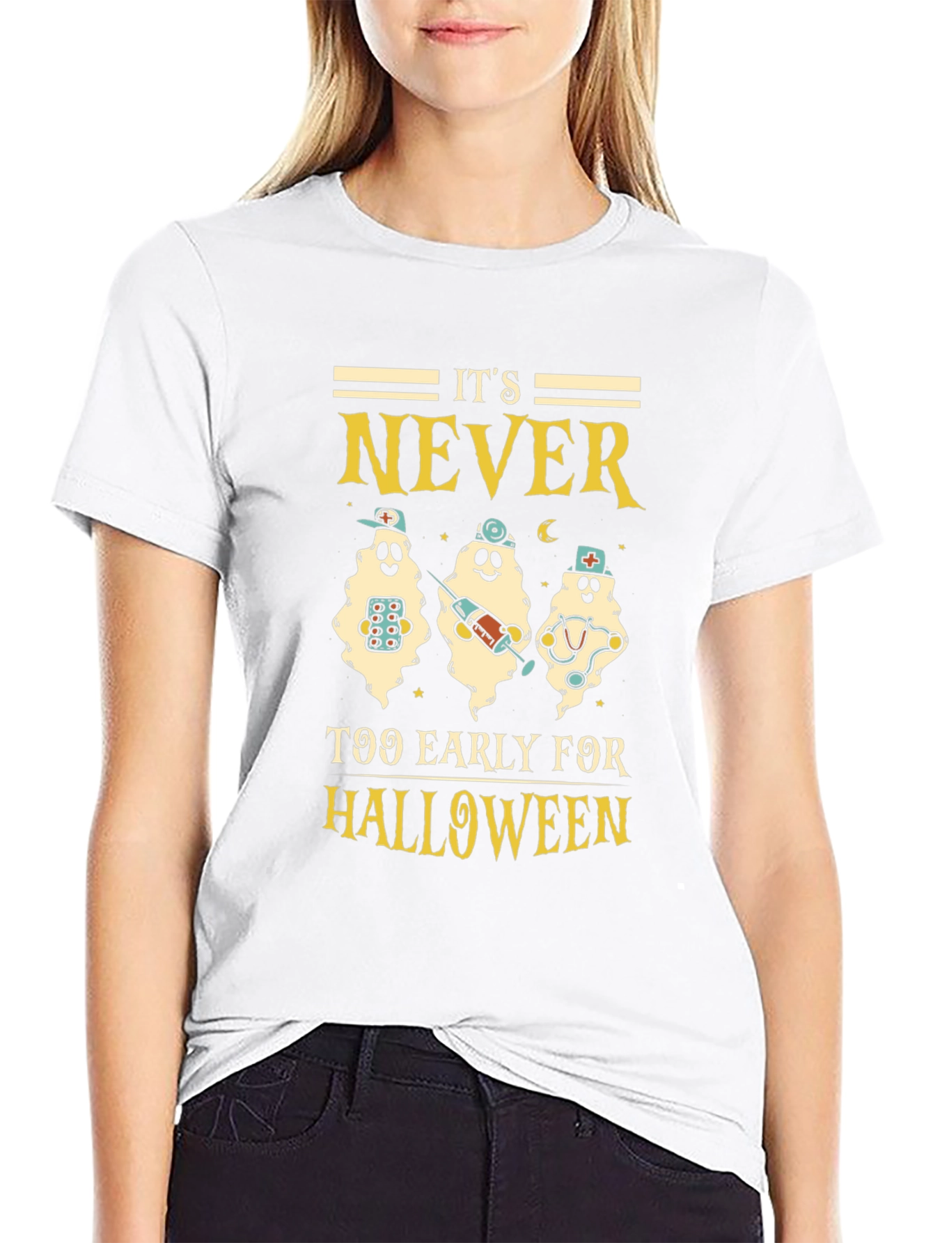 Halloween Ghost Nurse T-Shirt
